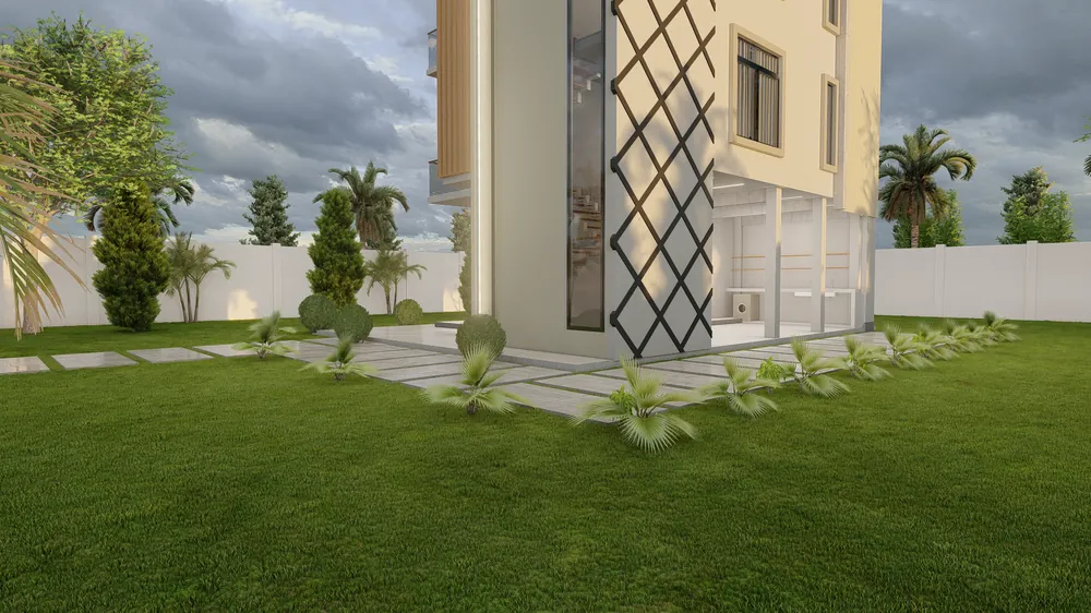 Lattice Facade Residence — visualisation