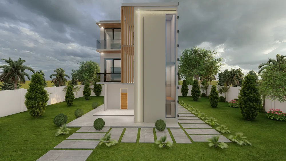 Lattice Facade Residence — visualisation