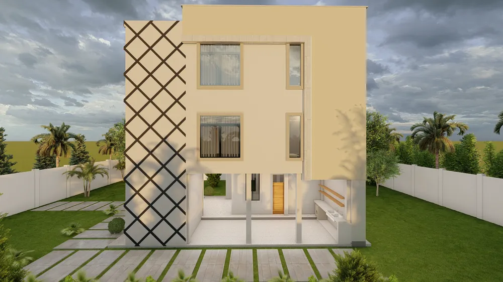Lattice Facade Residence — visualisation
