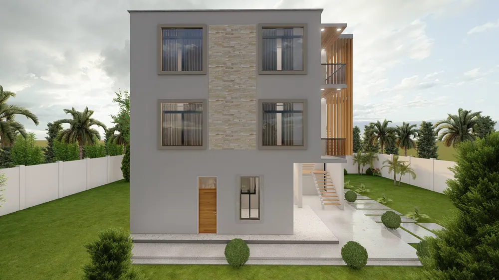Lattice Facade Residence — visualisation